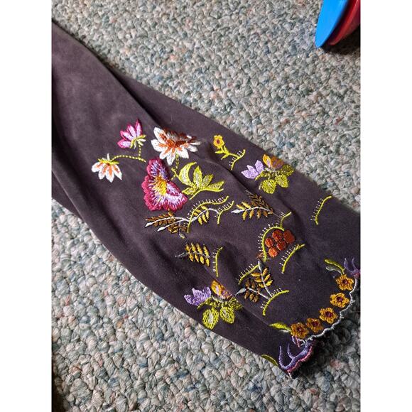 Silk Club Embroidered Floral Jacket Hippie XL - Picture 5 of 9